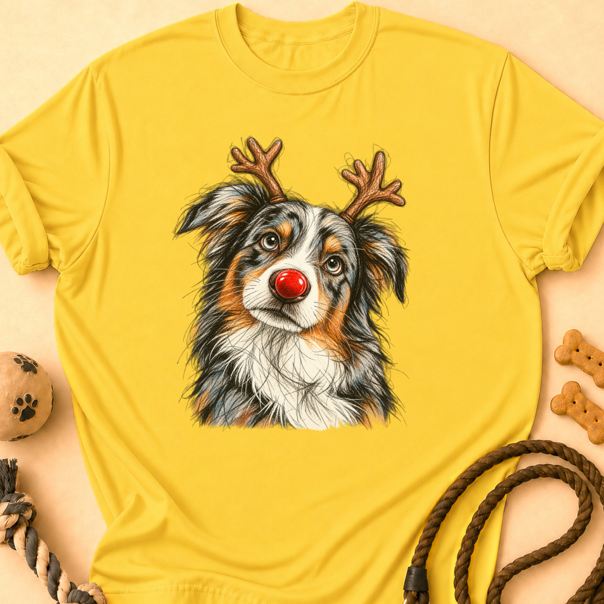 Blue Merle Reindeer Aussie T-Shirt