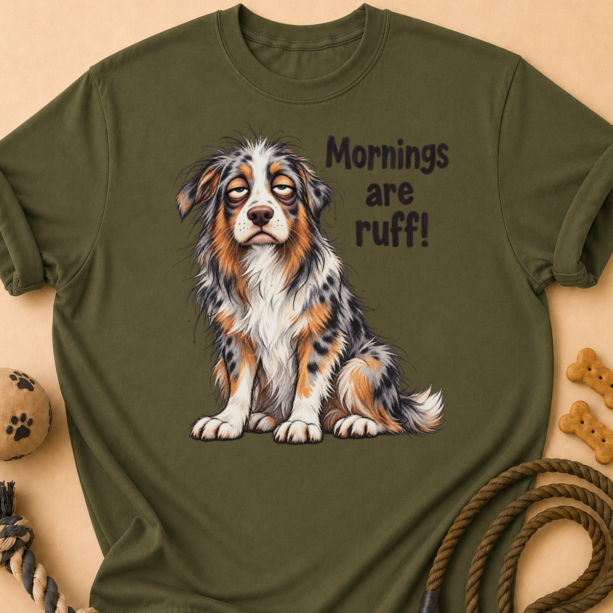 Mornings Are Ruff Aussie T-Shirt