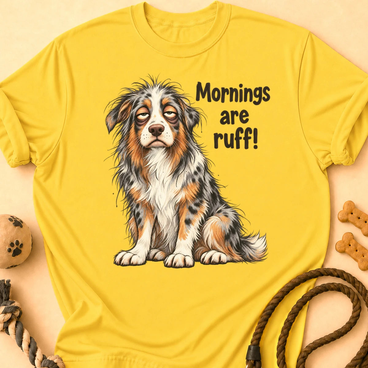 Mornings Are Ruff Aussie T-Shirt