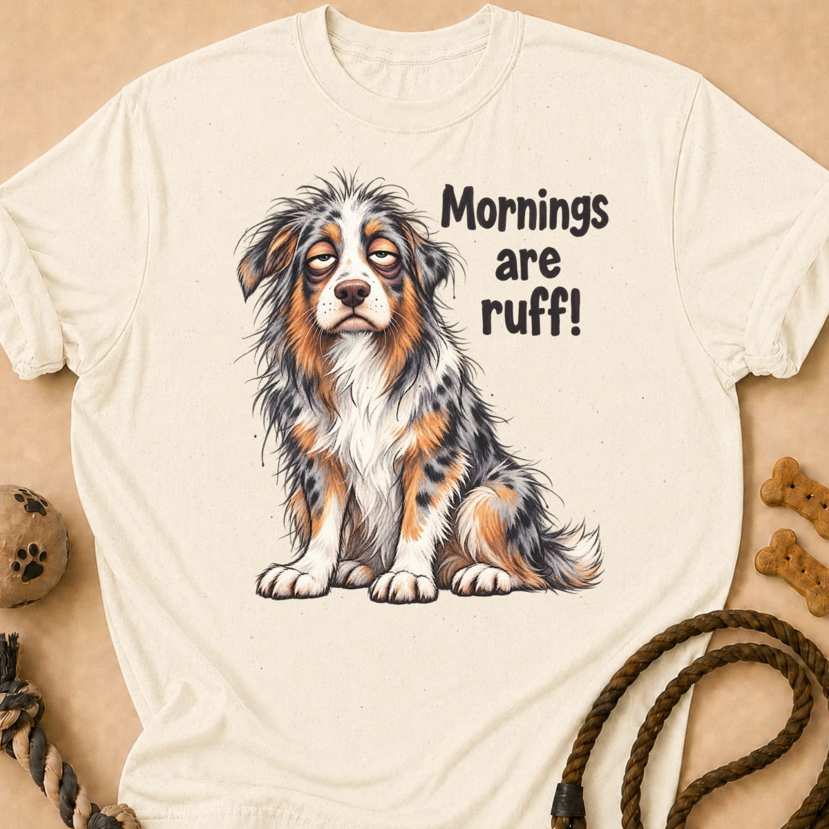 Mornings Are Ruff Aussie T-Shirt