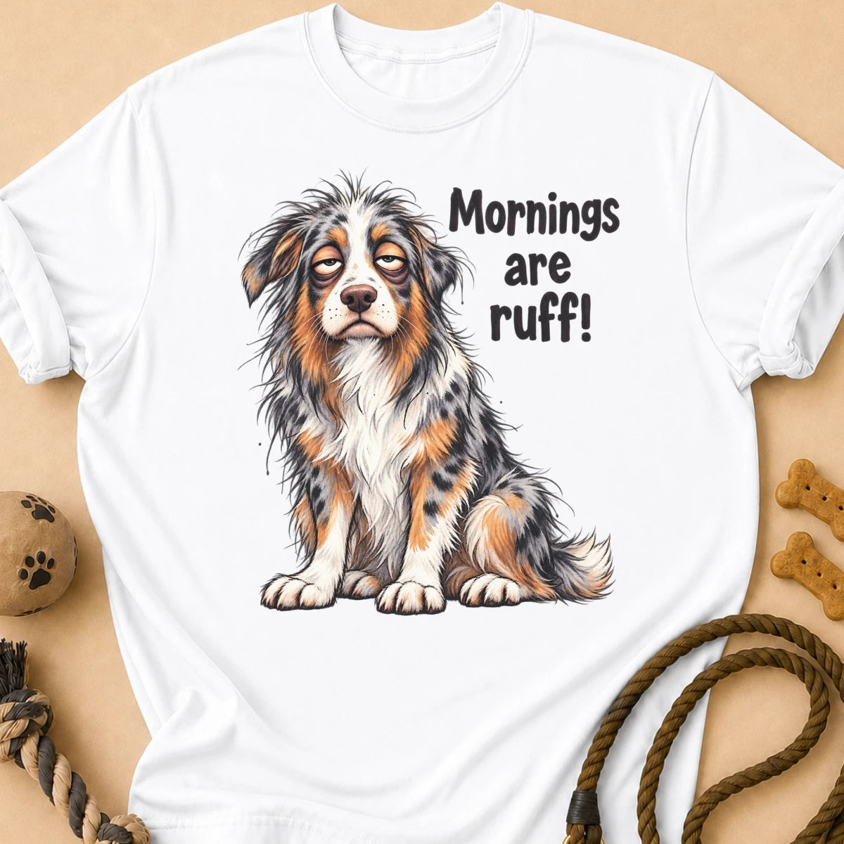 Mornings Are Ruff Aussie T-Shirt