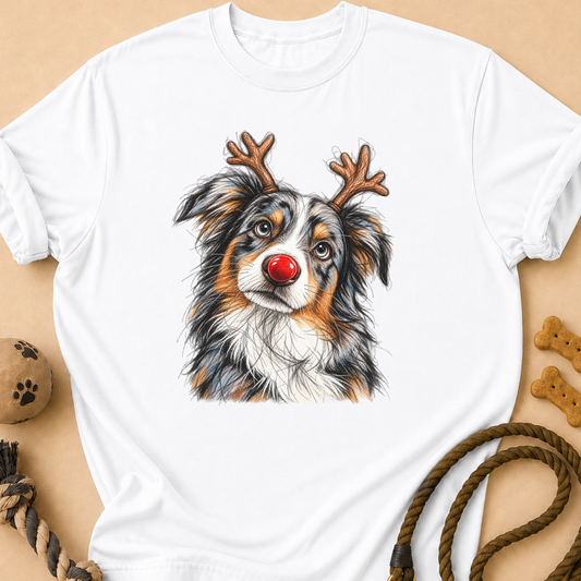 Blue Merle Reindeer Aussie T-Shirt